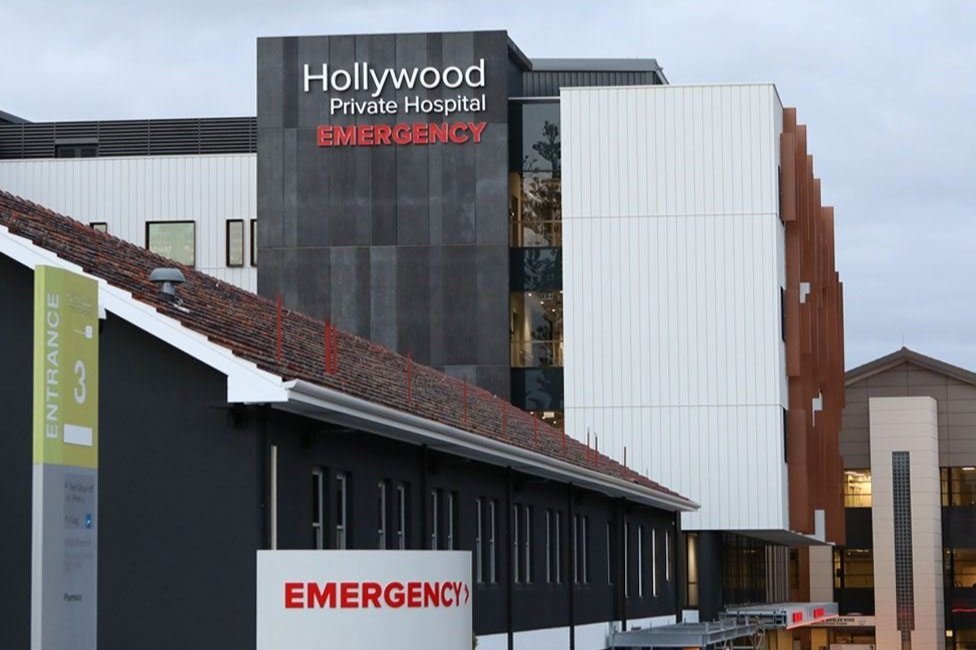 Hollywood Private Hospital's emergency department, equipped with advanced fire detection and occupant warning systems installed by Fire Protection Services WA