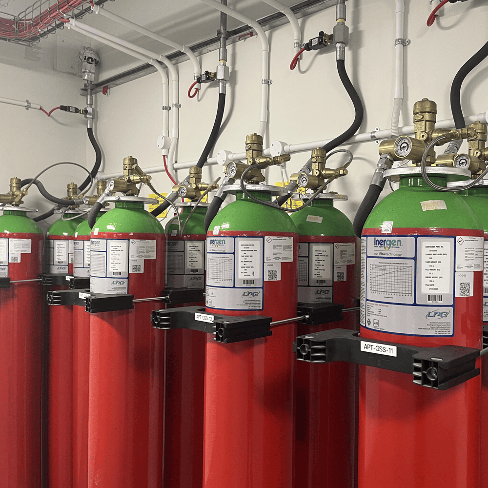 Automatic fire suppression system - Gas suppression system in a room